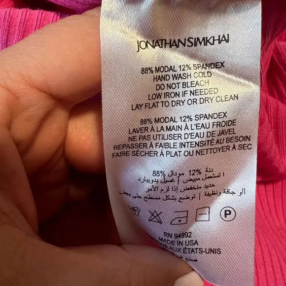 JONATHAN SIMKHAI NWT Akane Shaping Rib Off Shoulder Cutout Halter Tie Dr… - Picture 8 of 9